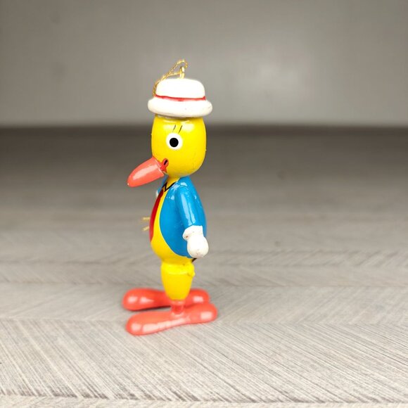 Vintage Wooden Anthropomorphic Duck Christmas Ornament Hand Painted - Picture 2 of 6